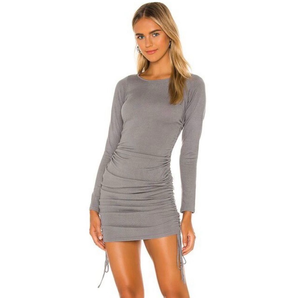 NBD Gray Ruched Sweater‎ Dress